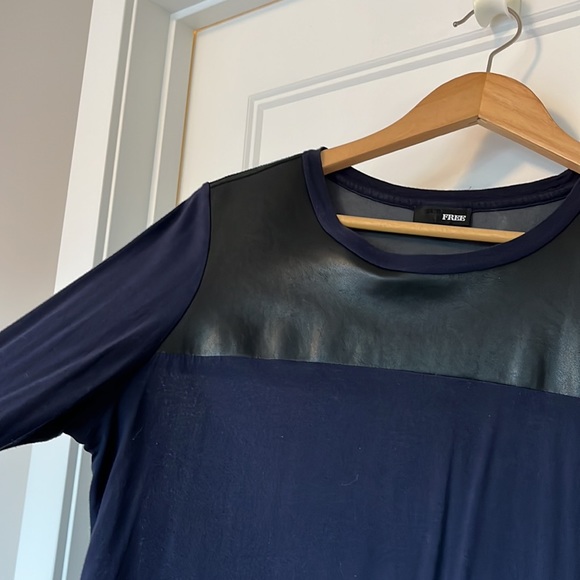 Aritzia Free purple and leather blouse - Picture 3 of 3